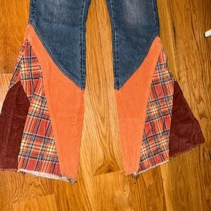 Free People Flare Jeans with Patchwork